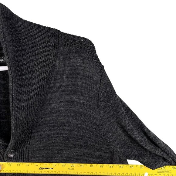 Treasure & Bond Mens XL Shawl Collar Cardigan Black Caviar Marl Quiet Luxury - Picture 12 of 16